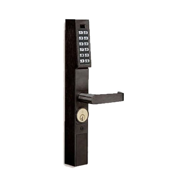 Narrow Stile Keypad Lever Lock - 10B Bronze